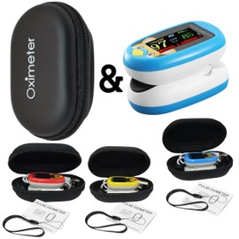 Pediatric Pulse Oximeter & Storage Zipper Case CE FCC Approved Heart Rate Stats Monitor Kids Finger Blood Oxygen Saturation Monitoring NHS Children SpO2 Levels TFT Lanyard & USB (Blue Kids Oximeter)