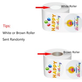 1.5" Happy Birthday Stickers 500pc Round Birthday Stickers, Birthday Decorative Sealing Sticker, Colorful Stickers for Birthday Greeting Cards,Calendar,Scrapbook,Baby Shower Envelope Seals Gift Wrap