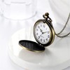 JewelryWe Stylish Pocket Watch Classic Retro Bronze Steampunk Fob Half