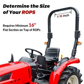 CarriTurf Universal Tractor Canopy for ROPS – UV-Resistant Sunshade for Compact Tractors, Riding Mowers, Zero Turn Mowers & Lawn Tractors – Easy Bolt-On Installation