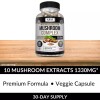 10x Mushroom Complex Supplement, Lions Mane, Reishi, Shiitake, Immune Capsule