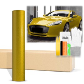 36"x60" (3FTx5FT) Gloss Glitter Yellow Metallic Sparkle Vinyl Wrap Auto Car Sticker Decal Film Sheet Bubble Free Air Release Technology with Tool Kit