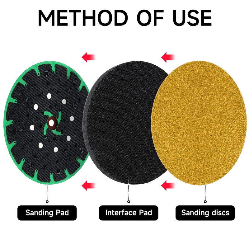 STEBRUAM 2Pcs 150mm Hook and Loop Soft Sponge Cushion Buffer