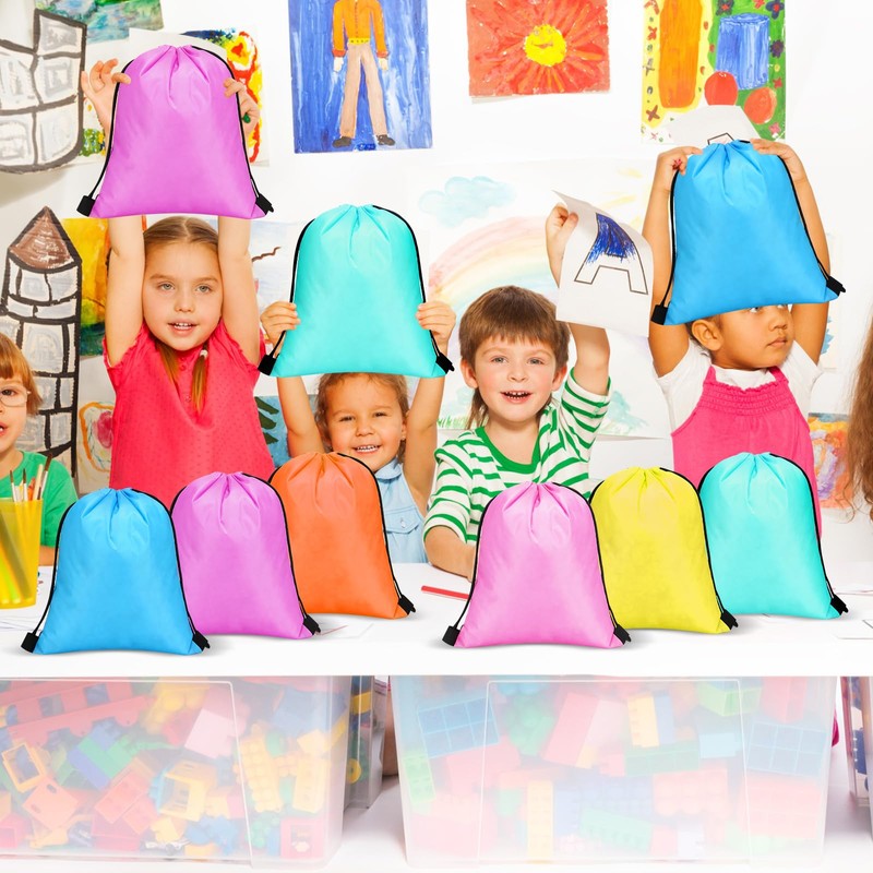 Silkfly 42 Pack Drawstring Backpack Bulk String Bag Drawstring Bags