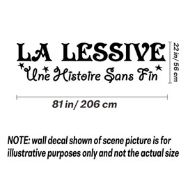 Big Laundry Room Wall Art Decal French Quote La Lessive Une Histoire Sans Fin Vinyl Wall Stickers Removable DIY Murals Wallpaper Home Decor