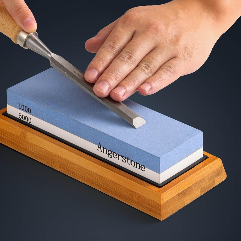 Angerstone Premium Knife Sharpening Stone–Whetstone 1000/6000 Grit, Whetstone Knife Sharpener