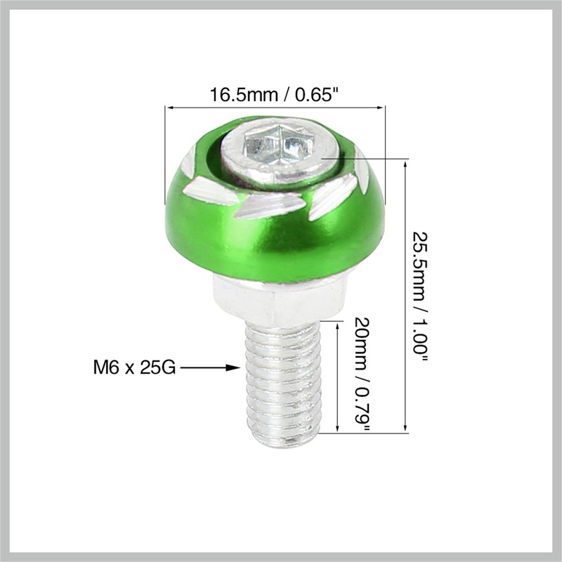 RATCHROLL 4pcs 6mm Metal Motorcycle License Plate Frame Bolt Screw