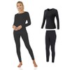 Channo Set Termico Donna Morbido Leggero Caldo e Traspirante Nero