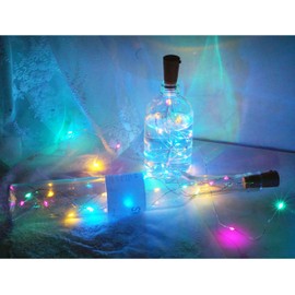 Wine Bottle Cork Lights, 15 Pack 20 LED Battery Operated Wine Bottle Lights Waterproof Fairy Copper Wire Mini String Lights for DIY, Christmas, Wedding Decor(Multicolor)