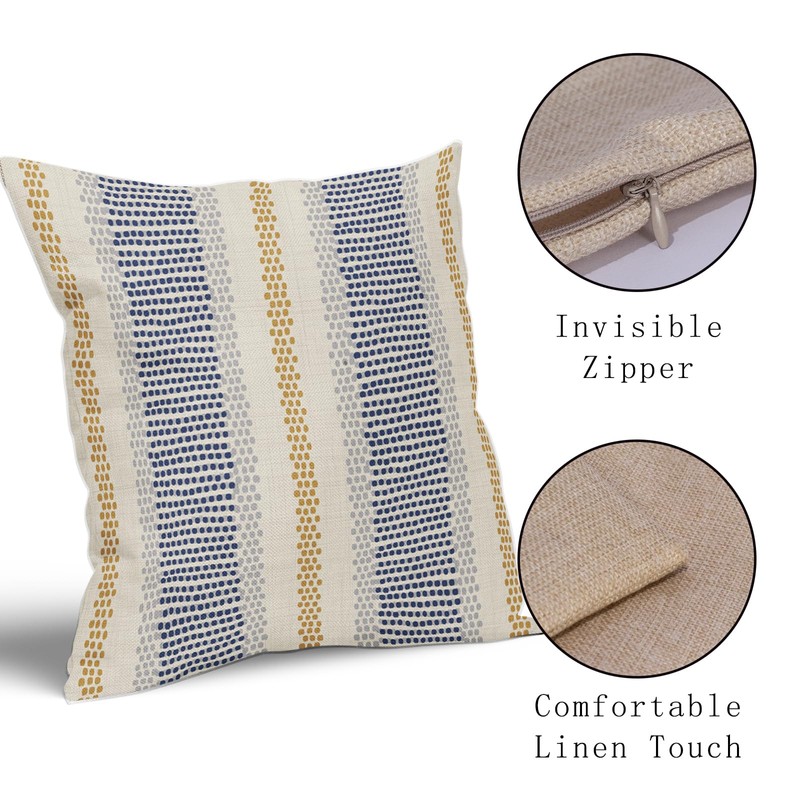 Aytipun Blue Yellow Pillow Covers 20x20 Set of 2 Gray