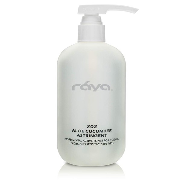 RAYA Aloe Cucumber Astringent 16 oz (202) | Gentle Pore Tightening and Smoothing Facial Toner for Dry and Sensitive Skin | Helps Refine, Cool, and Sooth | Smooths Complexion When Used Before Make-Up