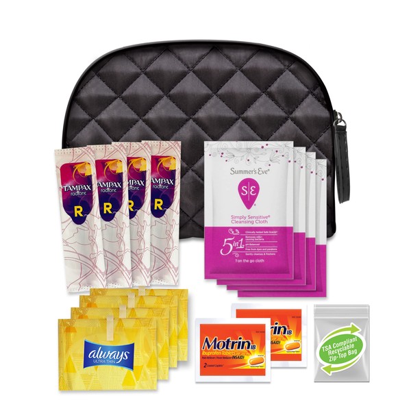 Convenience Kits International Women’s “On-The-Go” Feminine Care Travel Essentials Featuring: Popular Brands You Know and Trust