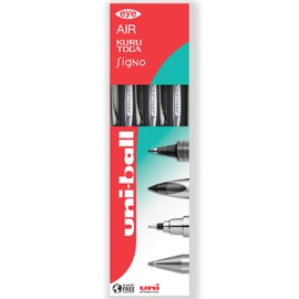 uni-ball Jetstream Retractable Rollerball Pens - SXN-210 RT - 1.0mm Nib - In Gift Box (Pack of 3, Multicolor)