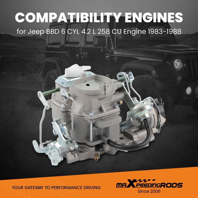 maXpeedingrods 2-Barrel Carburetor for Jeep BBD 6 CYL 4.2L 258CU