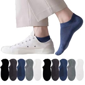 10 Pares Calcetines Invisibles para Hombre, Deportivas Casual Calcetas, No Show Socks Men, Tines Cortos Hombre de Corte Bajo del Algodon Fino Antideslizante y Transpirables