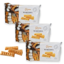 Grona Marishel Gourmet Cookies - Creamy Biscotti Italian Cookies with a Light, Flaky Texture for Everyday Indulgence - Treat Yourself or Surprise Someone Special with Decadent Healthy Snacks - 3-Pack