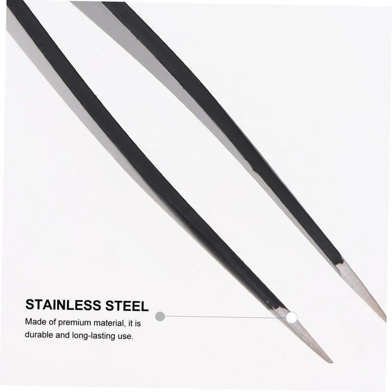 BIUDECO 6pcs Stainless Steel Eyelash Tweezers for Makeup Application Precision