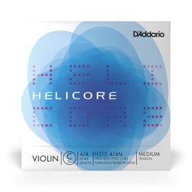 D'Addario H315 4/4M Helicore 4/4 Scale Medium Tension Single Low C String for Violin