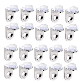 20Pcs Mounting Brace Fixing Glass Shelf Bracket Pegs Supports with Chuck Wall Mount,Glass Mounting Brackets