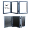 Trifold Picture Frame 5x7 Blue Photo Collage Frame Hinged Triple