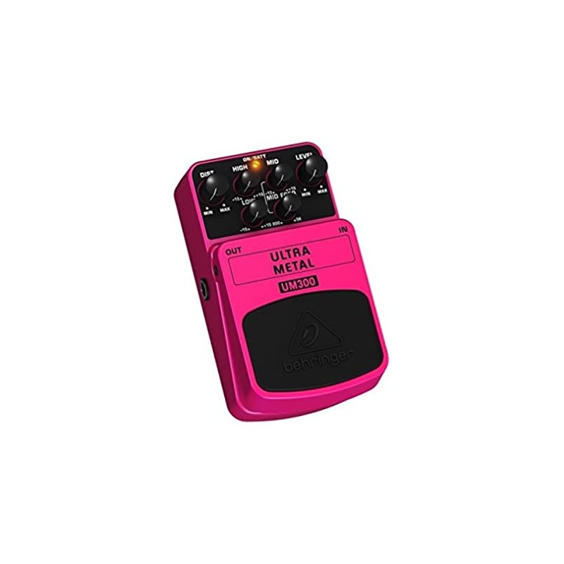 Behringer Ultra Metal Distortion Effects Guitar Pedal, Pink, UM300
