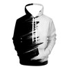 QiErDesign White Black Hoodies for Men Women 3D Print Graphic