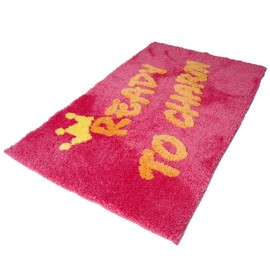 YOOCHUENG Bath Mat Alphabet Soft and Absorbent Fluffy Bathroom Rug,Rose Bathmats for Bedroom Entrance Bathtubs,Non Slip Shaggy Floor Mat Machine Washable