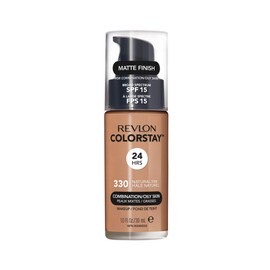 Revlon Liquid Foundation, ColorStay Face Makeup for Combination & Oily Skin, SPF 15, Longwear Longwear Medium-Full Coverage with Matte Finish, Natural Tan (330), 1 fl oz
