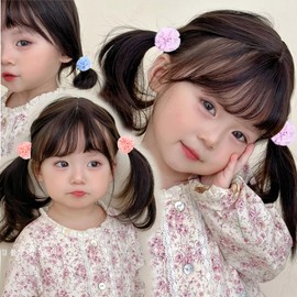 BIANHUAN Hair Rubber for Kids, Bonbon Ribbon, Baby Colorful, Hair Clip, Elastic Girls, Baby Hair Rubber, 24-Piece Set, Hair Accessory, Kids, Cute, Curly Hair Ornament, Nursery School, Kindergarten,