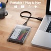 deleyCON SSD Hard Drive Enclosure USB-A 5Gbps 2.5 Inch Transparent