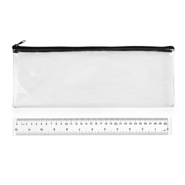 Surcotto Clear Pencil Case, 32 cm Clear Pencil Case for Exams,Transparent Pencil Case for 30 cm Ruler Long Pencil Case for GCSEs, 1 Piece (Ruler not Included