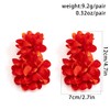 Big Flower Drop Earrings for Women double flower drop dangle
