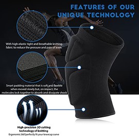 Volleyball Knee Pads, Knee Protector Supporter for Girl Lady Women with High Protection Pads,Professional Grade Knee Pads for Running,Tennis,Yoga,Cycl