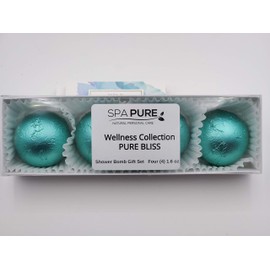 Spa Pure Pure Bliss Aromatherapy Shower Steamers Bombs - Shower Bombs with Essential Oils – Unisex Bath Melts - Self Care and Relaxation Shower Steamer - Enjoy Spa at Home - (4 Count)
