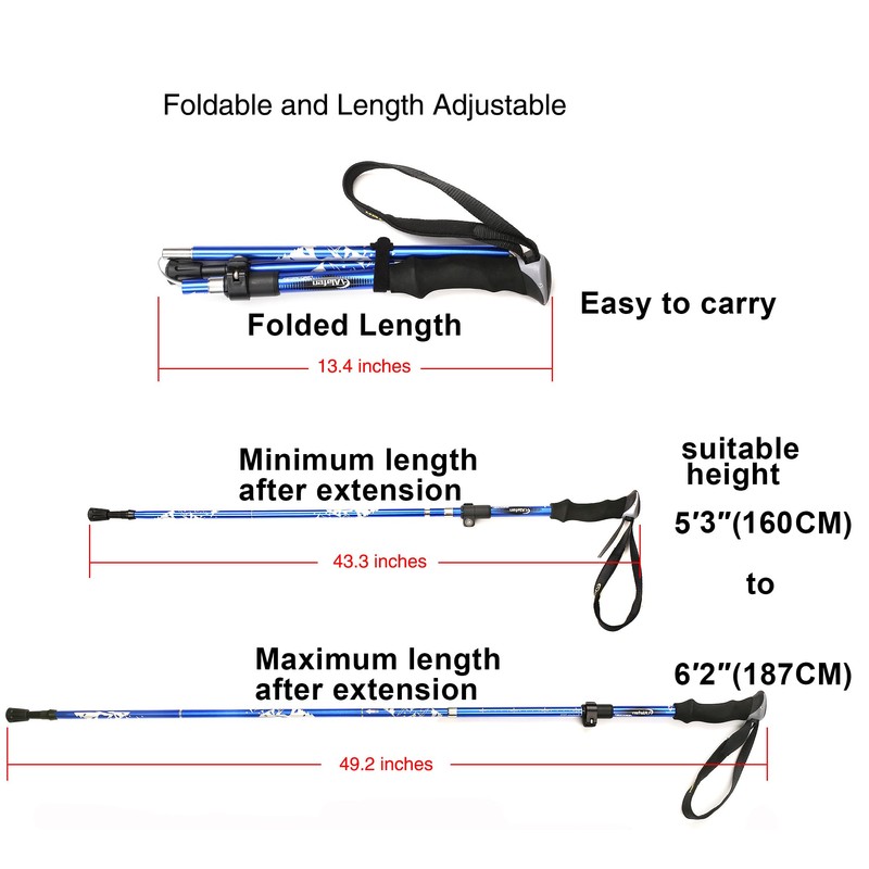 A ALAFEN Aluminum Collapsible Ultralight Travel Trekking Hiking Pole for