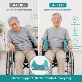 Wheelchair Side Support Pillow for Posture – Polyester Back Cushion for Elderly Home Care Use