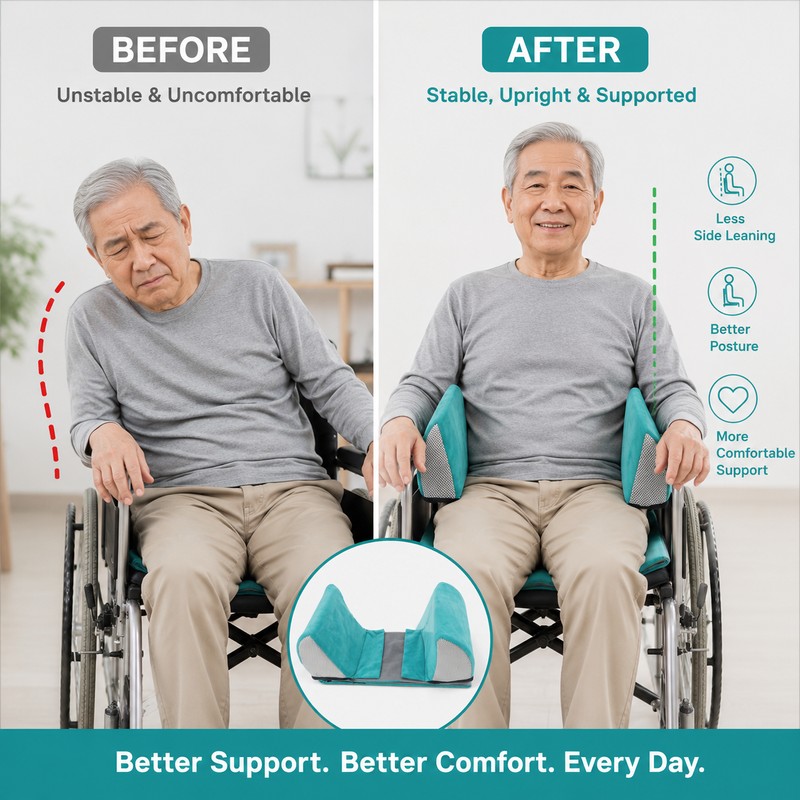 Wheelchair Side Support Pillow for Posture – Polyester Back Cushion