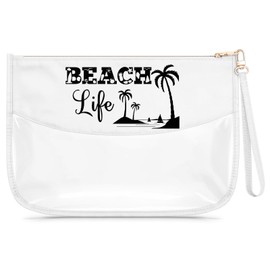 Gfhzdmf Beach Themed Gifts for Women Girl Clear Makeup Bag Beach Lover Gift for Daughter Friend Sister Girls Summer Vacation Present Cosmetic Bag Christmas Birthday Present for Her Travel Pouch