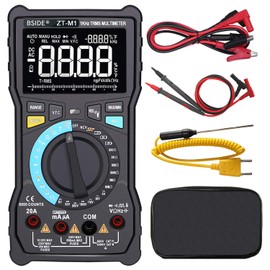 BSIDE EBTN LCD Digital Multimeter 3-Line Display Large Screen True RMS 8000 Counts Auto-Ranging DMM VFC Temperature Capacitance Volt Amp Ohm Hz Battery Tester with Analog Bar & Alligator Clip