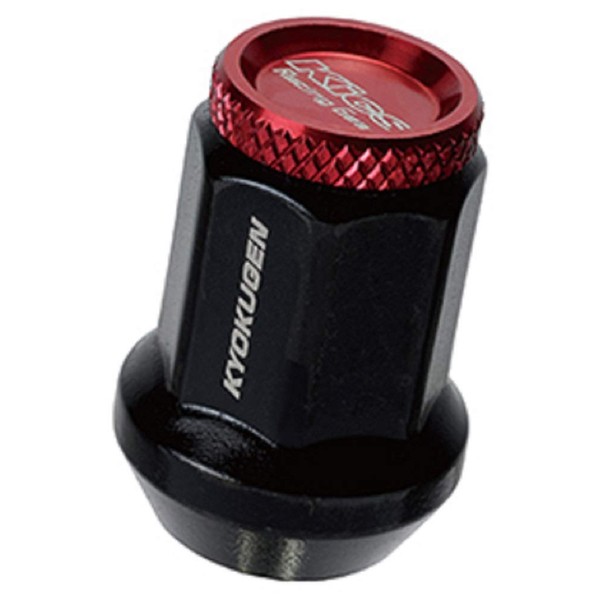 KYO-EI HP16KR Extreme Penetration Nut with Aluminum Cap, M12XP1.5, 16P, Red, Pack of 16
