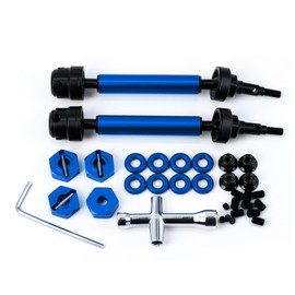 Steel Rear Driveshaft Upgrades Part for Arrma 1/10 Gorgon 4X2 MEGA 550,Replace#AR310864#AR310784 (Blue)