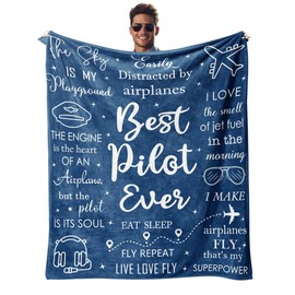 Peliny Chrid Pilot Gifts Blankets, Aviation Gifts, Pilot Gifts for Men, Birthday Gifts for Pilots, Pilot Gifts Aviation Men, Aviation Gifts for Pilots, Airplane Gifts Throws 60"X50", Pilot Gift Ideas