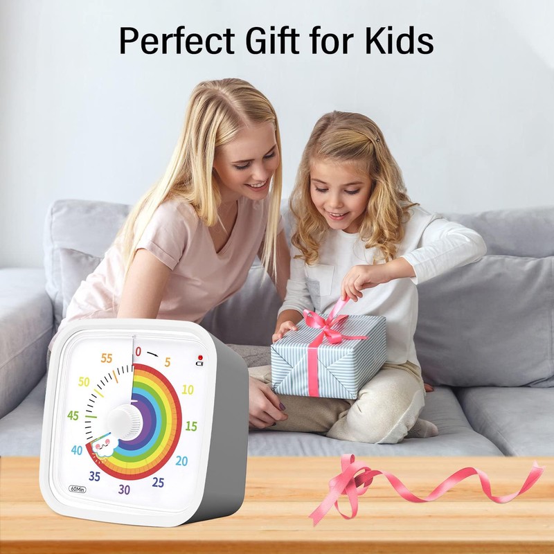 Yunbaoit Visual Timer with Protective Case, Rainbow Disk 60 Minute