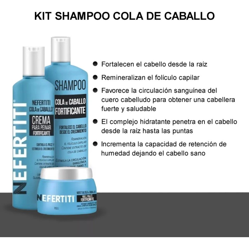 Kit Tratamiento Cola De Caballo Mayor Crecimiento Nefertiti