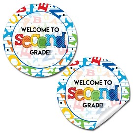 Back to School Stickers for Kids Colorful Alphabet Welcome to 2nd Grade 40 2" Welcome Back Gift Tag Stickers Bulk Teacher Stickers Student Encouragement, Inspiration & Appreciation by Amanda Creation