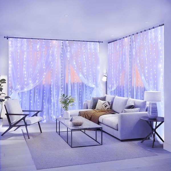 200 LED White Curtain Light for Party/Wedding/Festival/Christmas,Window Blinking String Light