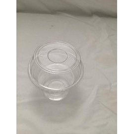 50 count 10oz squat cup, 50 count inner cup, 50 count dome lids with flat top no hole, for cupcake, icecream…