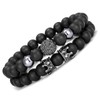 CARSHIER 4 PCS Bracelets for Men Women Friendship Lava Stone