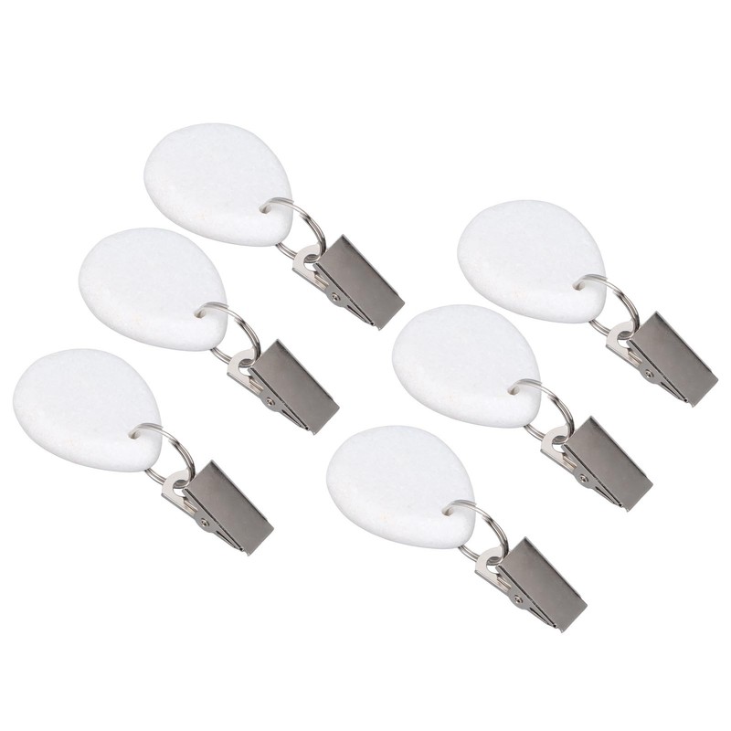 6Pcs Tablecloth Weights Marble Stainless Steel Small Size Waterproof Rustproof