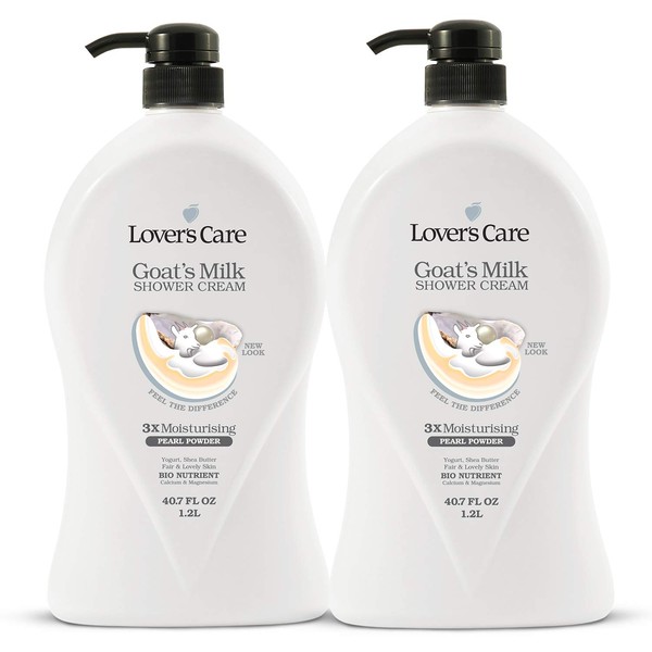 Lover's Care Goat's Milk Moisturizing Body Wash Shower Cream Pearl 40.7 Fl.Oz- Pack of 2…